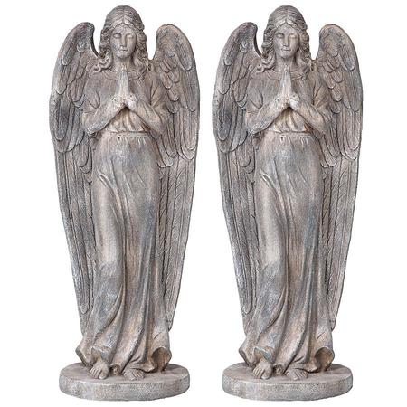 DESIGN TOSCANO Goddess of Mercy Praying Angel Statue: Set of Two FU963854